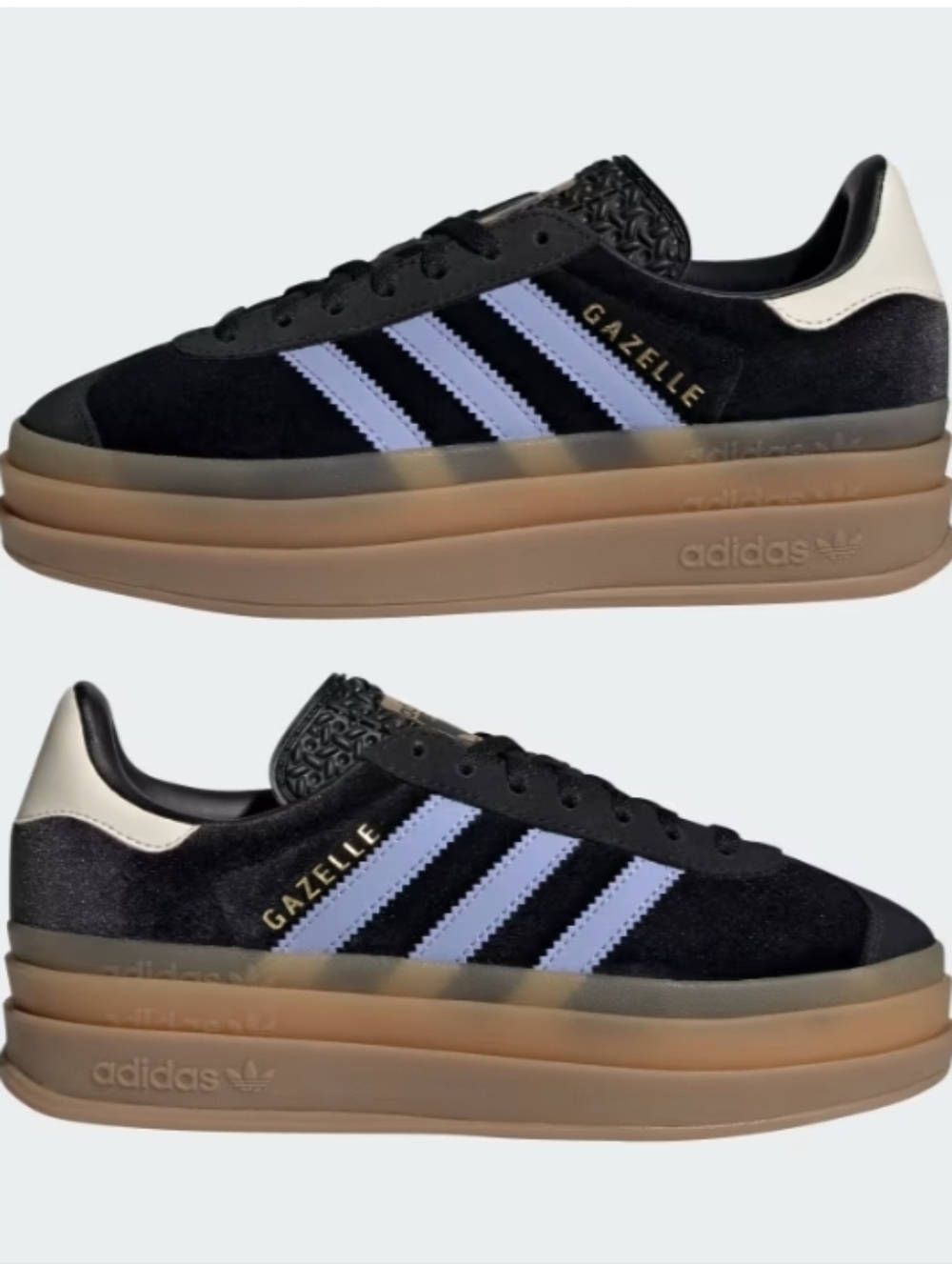 adidas Gazelle Bold J 'Core Black Blue Spark